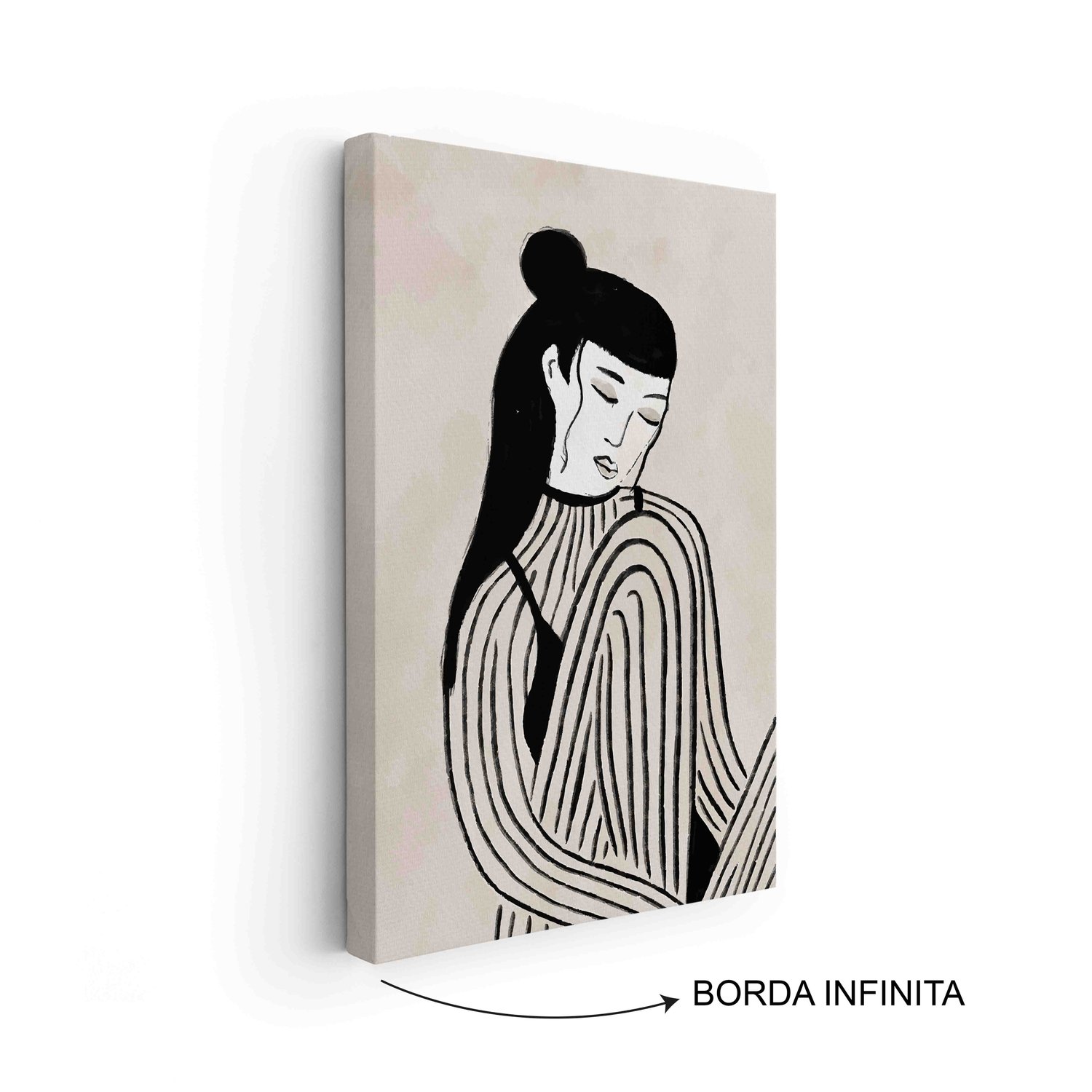 Quadro Em Tela Canvas Ilustração Feminina Estilo Modern Heritage