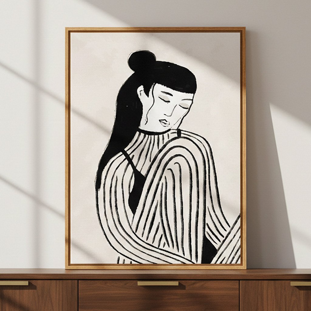 Quadro Em Tela Canvas Ilustração Feminina Estilo Modern Heritage