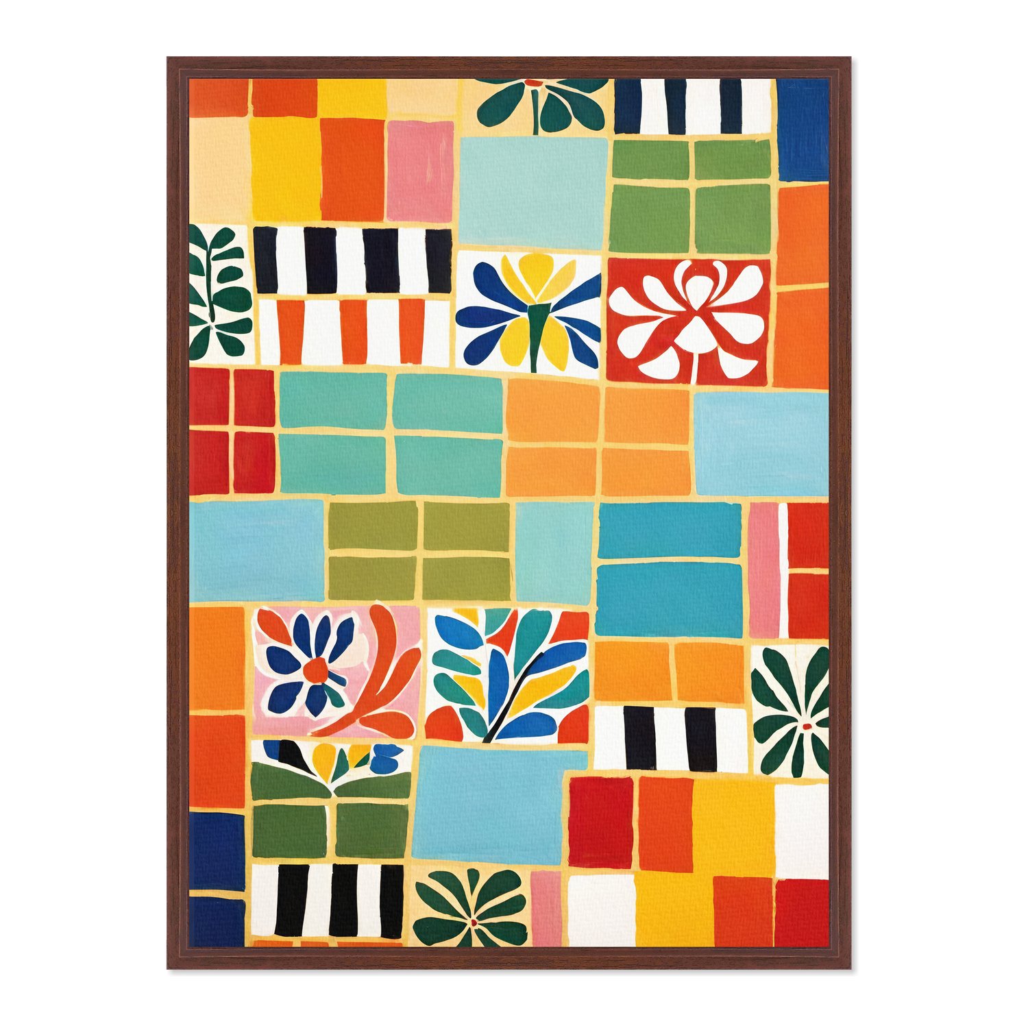 Quadro Em Tela Canvas Ladrilho Abstrato Estilo Modern Heritage