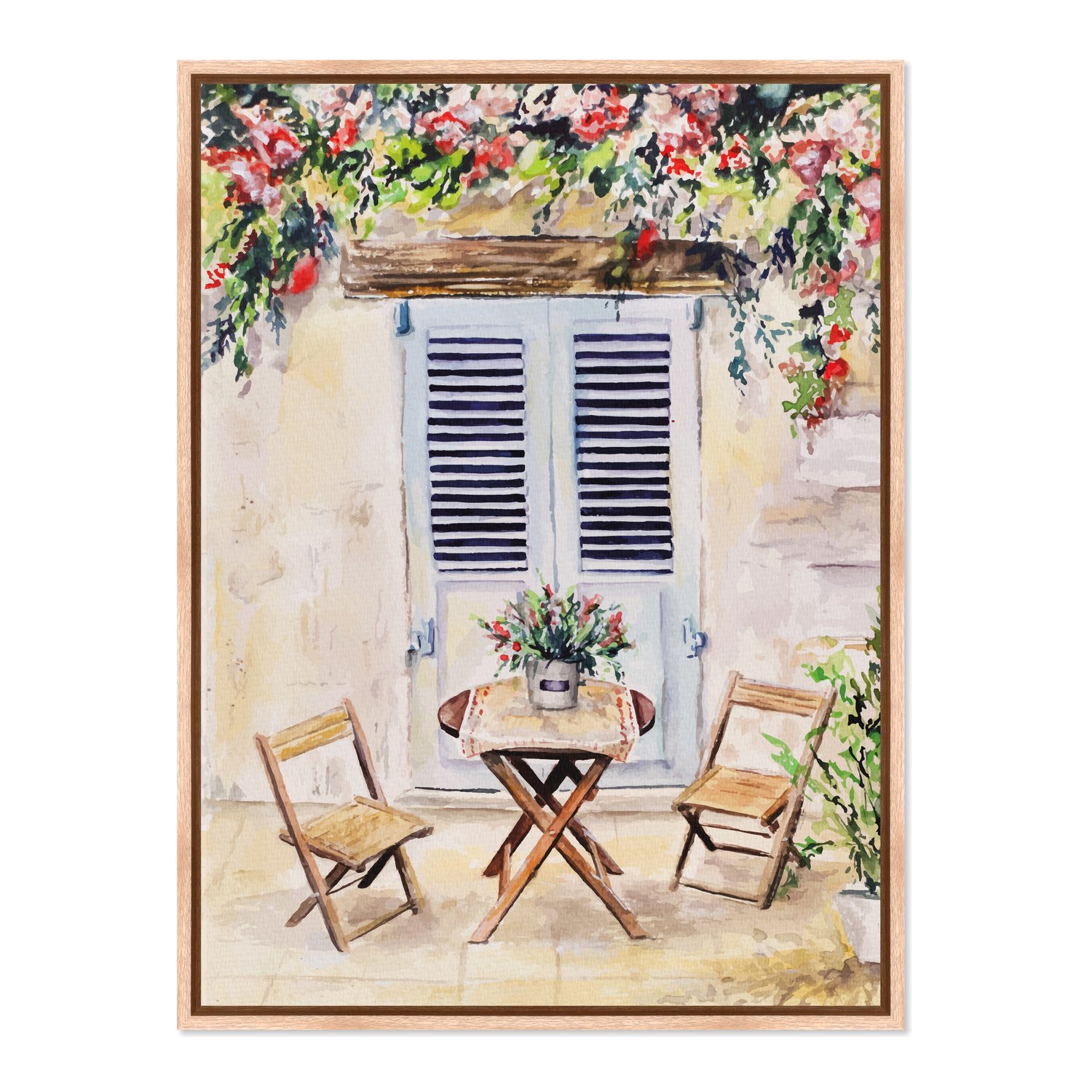 Quadro Em Tela Canvas Mesa E Cadeiras De Madeira Vintage