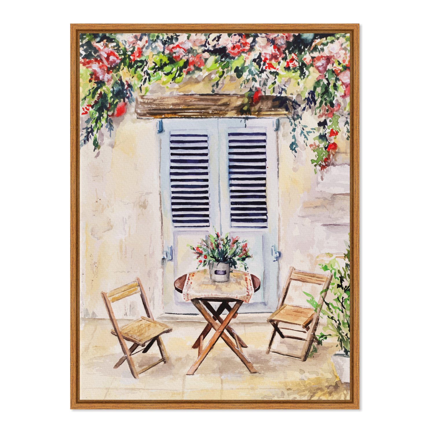 Quadro Em Tela Canvas Mesa E Cadeiras De Madeira Vintage