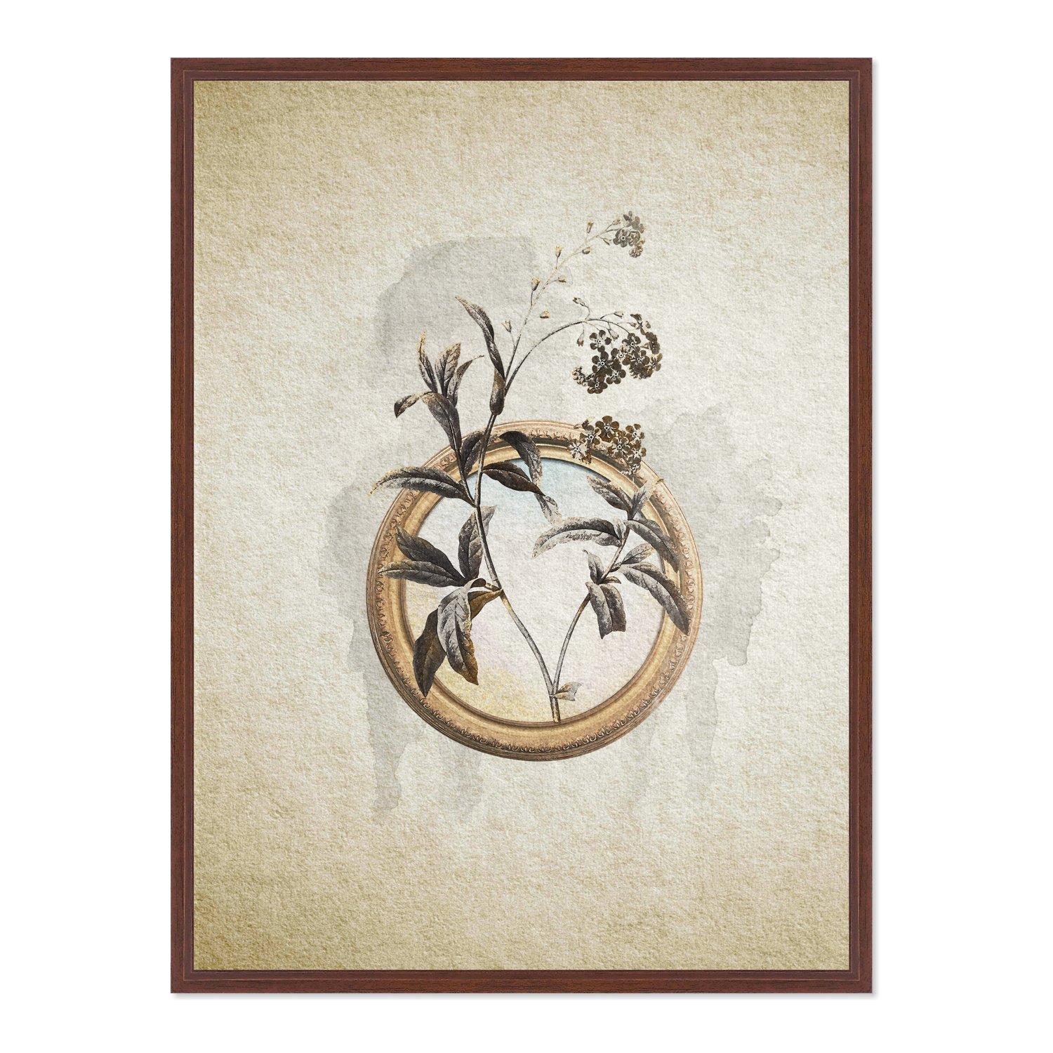 Quadro Em Tela Canvas Molduras Com Flores Vintage