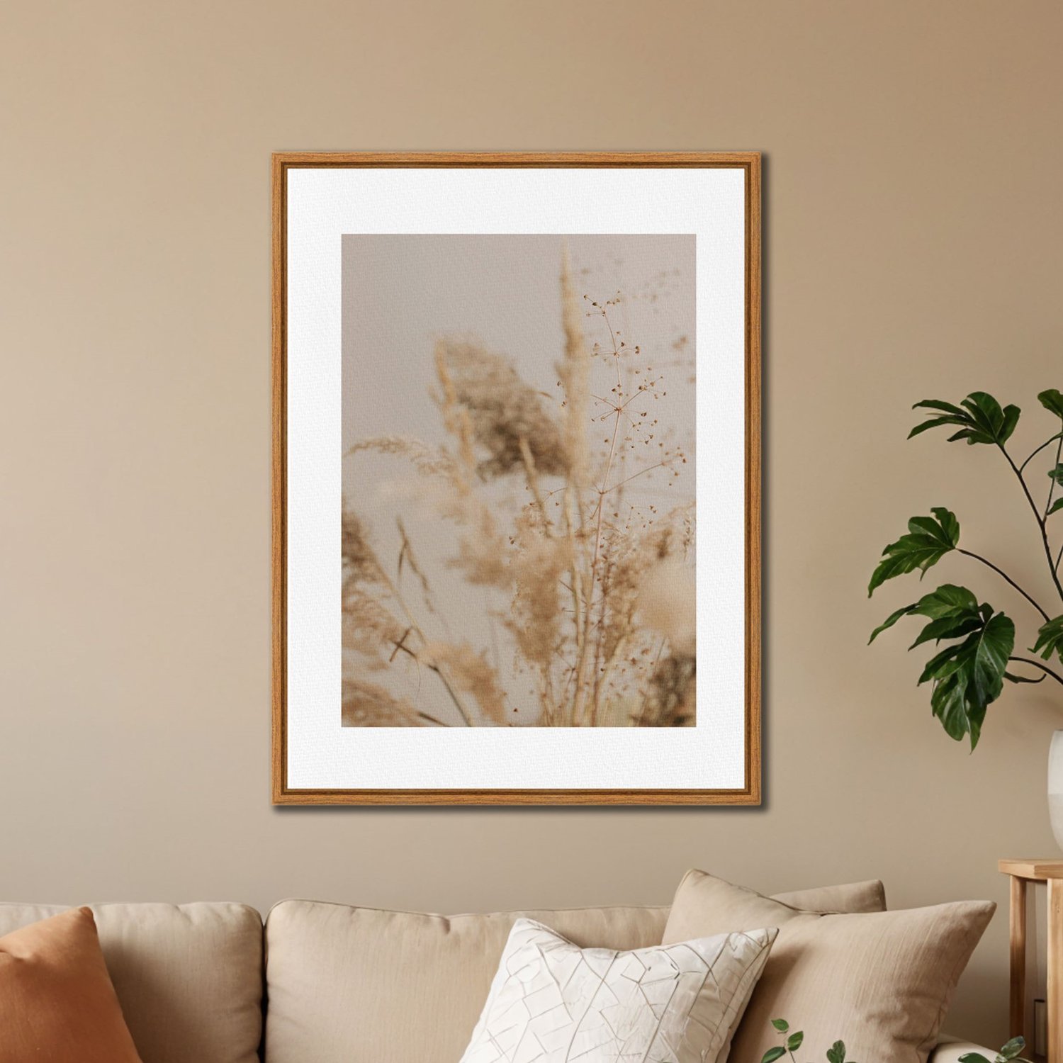 Quadro Em Tela Canvas Natureza Minimalista Plantas Secas