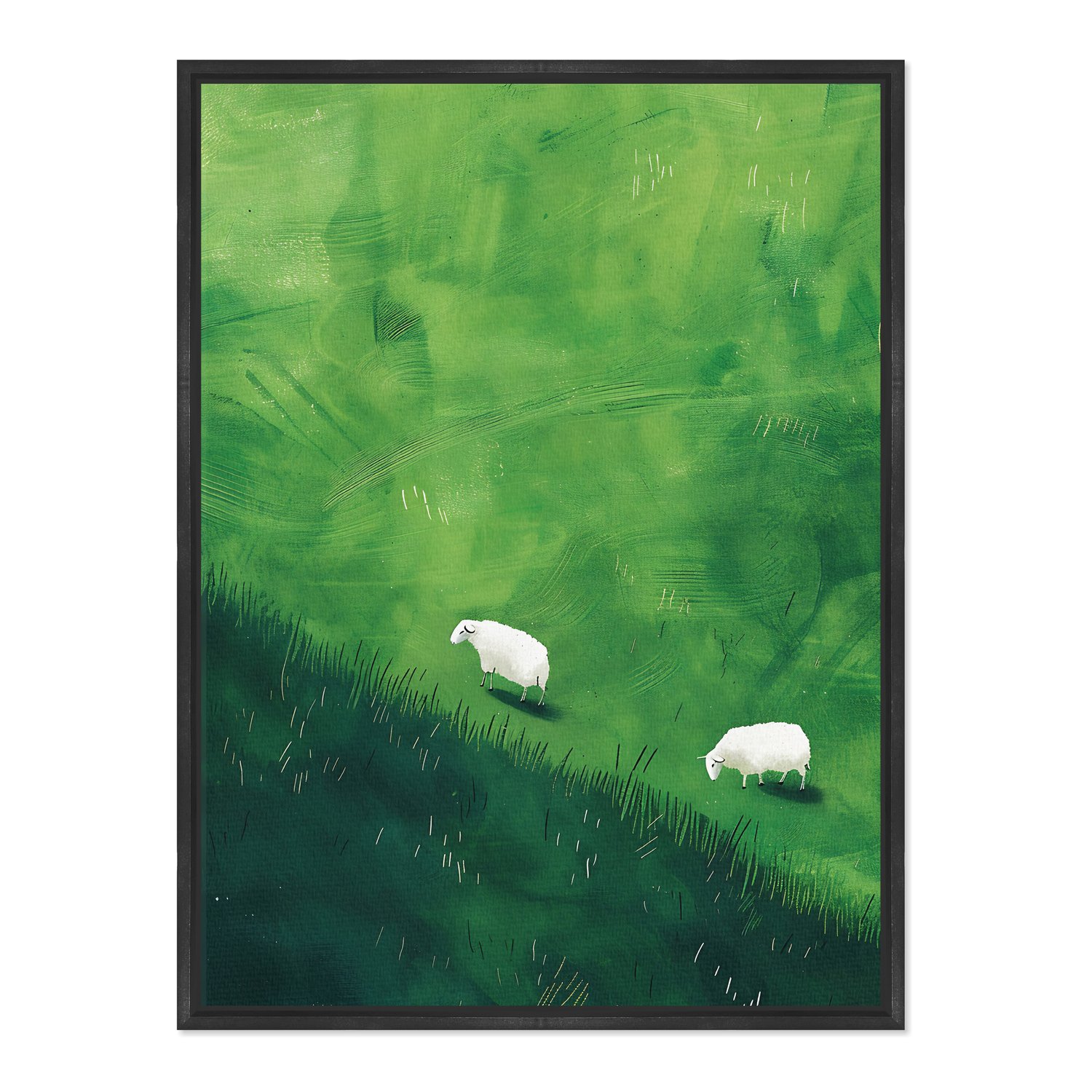 Quadro Em Tela Canvas Ovelhas E Pastagem Verde Farmhouse
