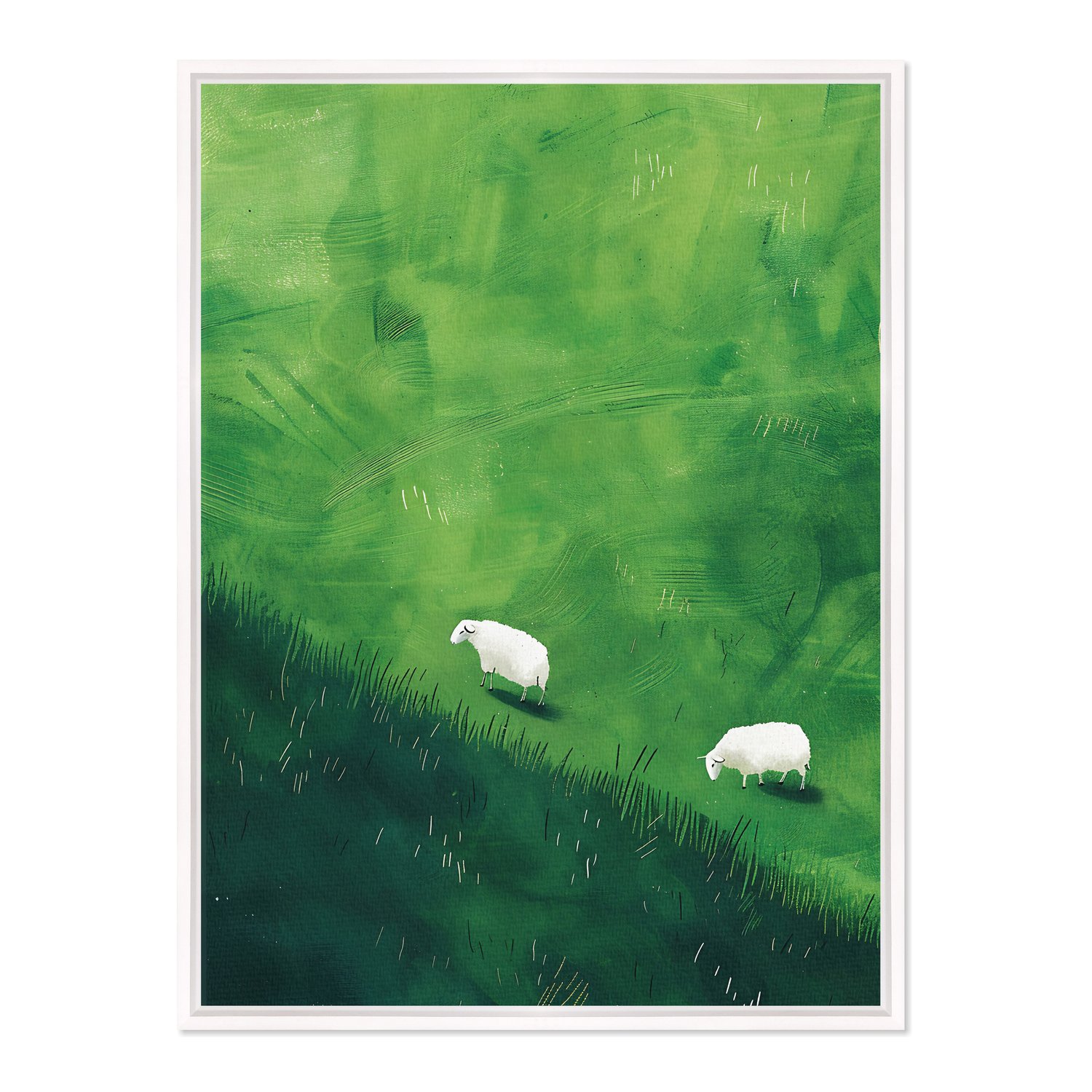 Quadro Em Tela Canvas Ovelhas E Pastagem Verde Farmhouse