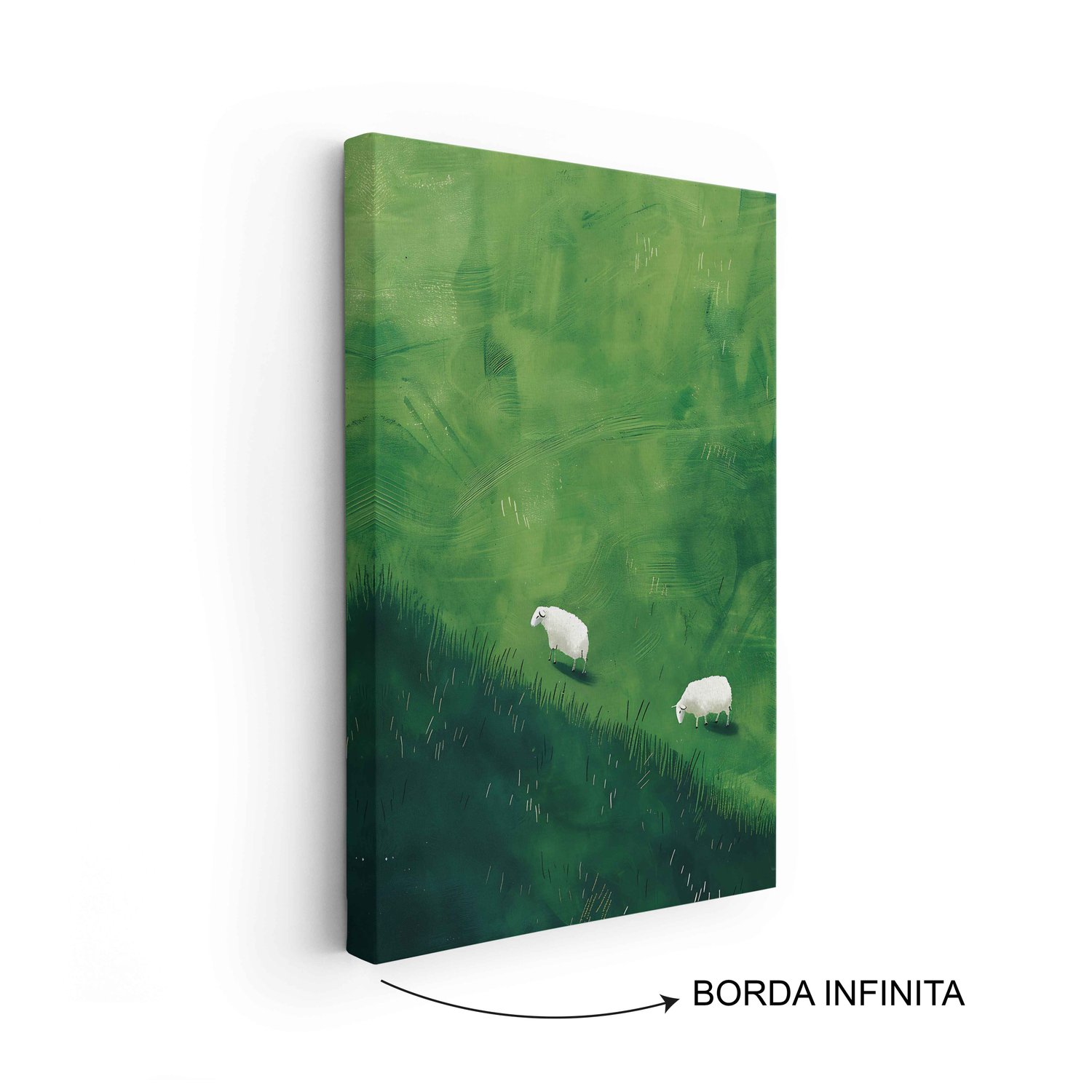 Quadro Em Tela Canvas Ovelhas E Pastagem Verde Farmhouse
