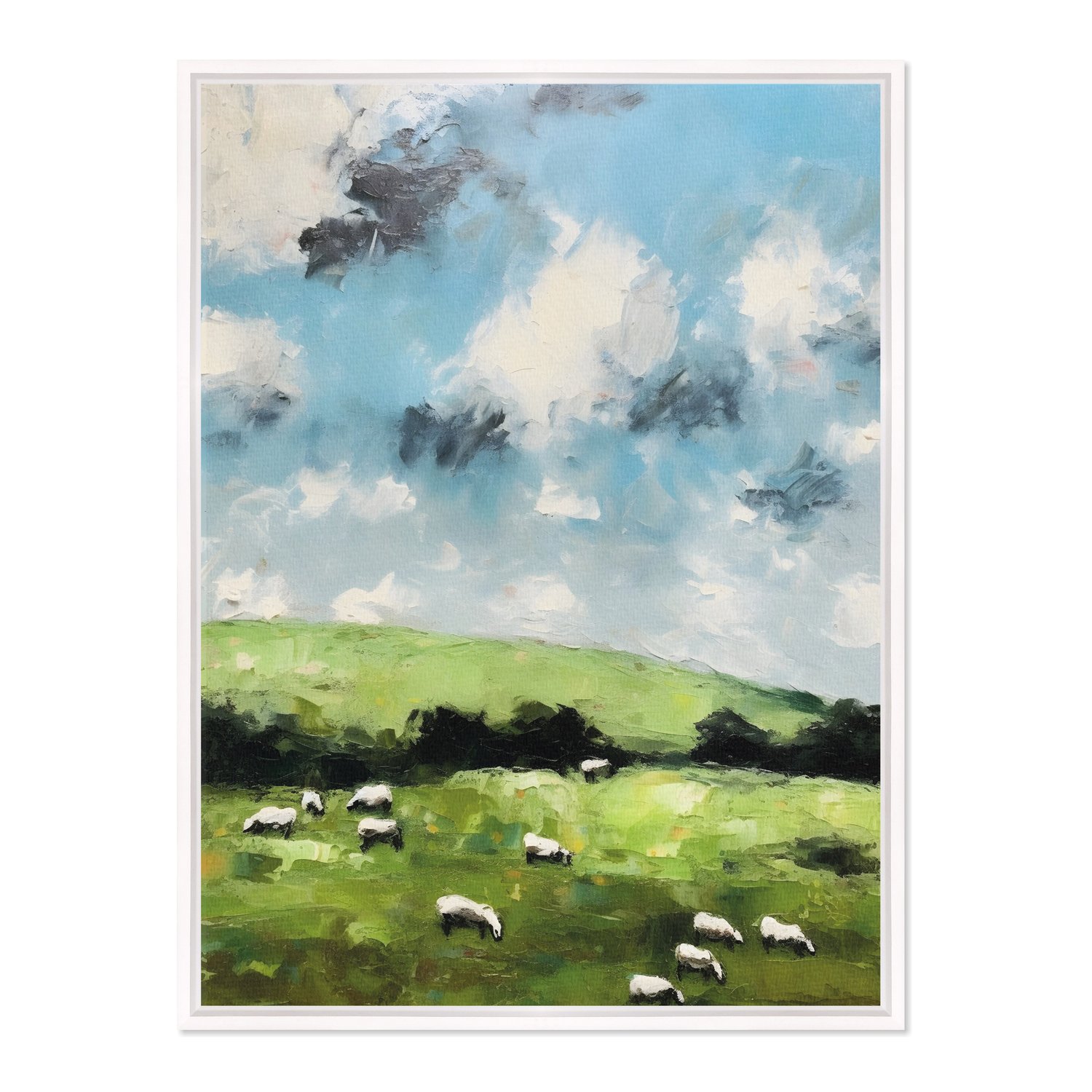 Quadro Em Tela Canvas Ovelhas E Pastagens Farmhouse