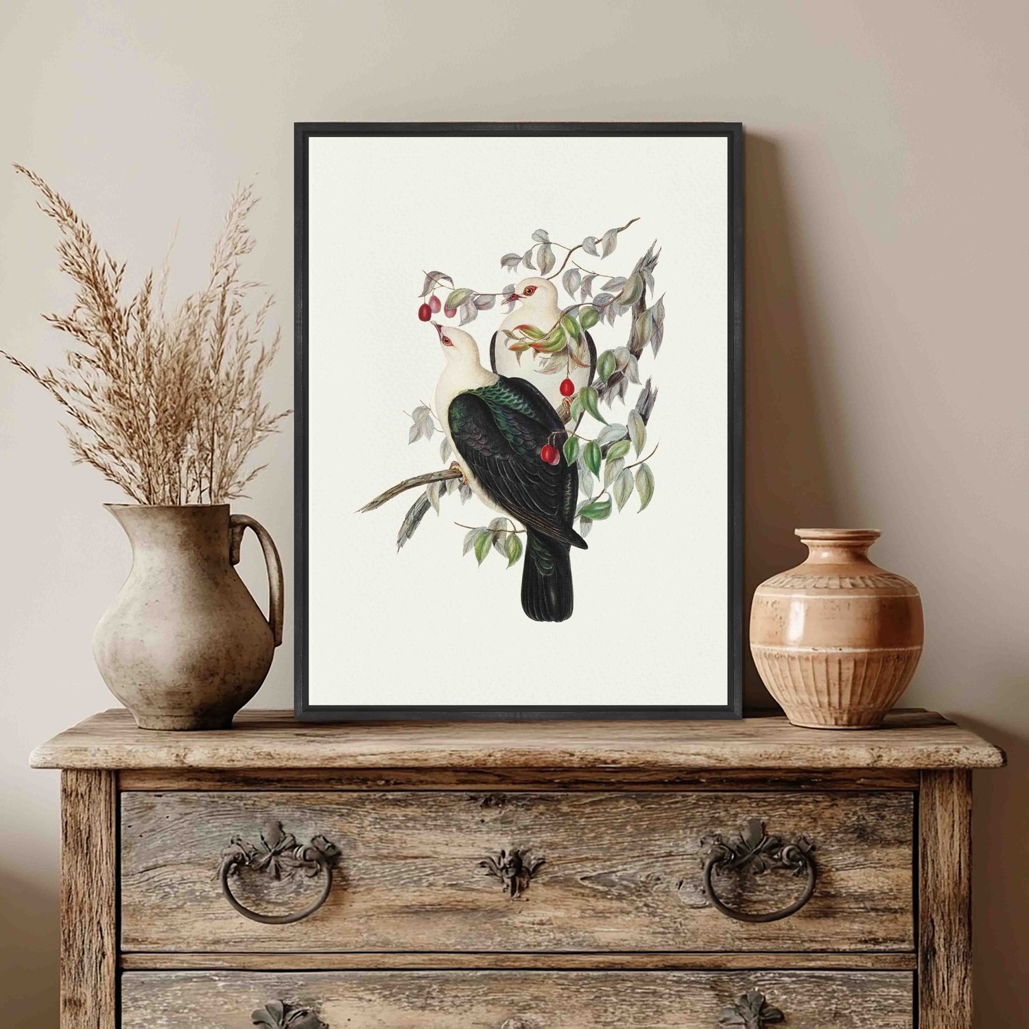 Quadro Em Tela Canvas Pombos De Fruta Vintage Farmhouse