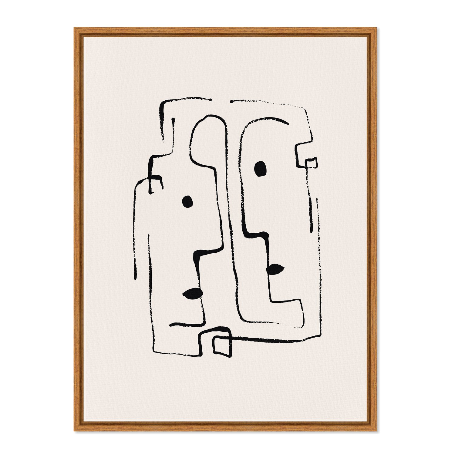 Quadro Em Tela Canvas Rostos Abstratos Minimalistas Estilo Japandi