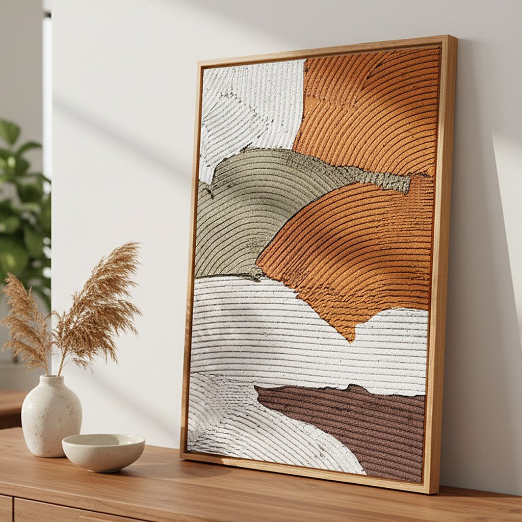 Quadro Em Tela Canvas Textura Gesso Abstrato Estilo Modern Heritage