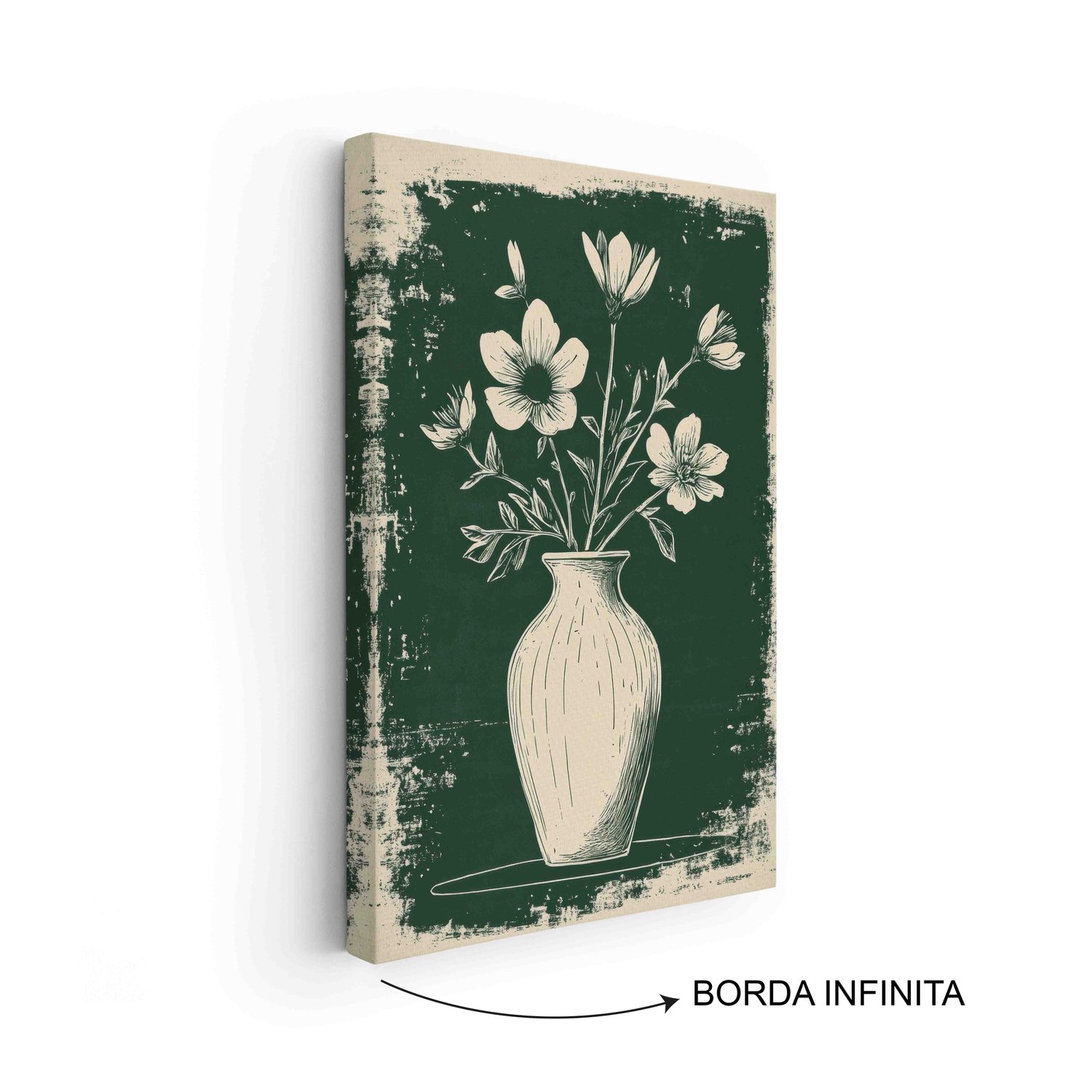 Quadro Em Tela Canvas Vaso de Flores Estilo Modern Heritage