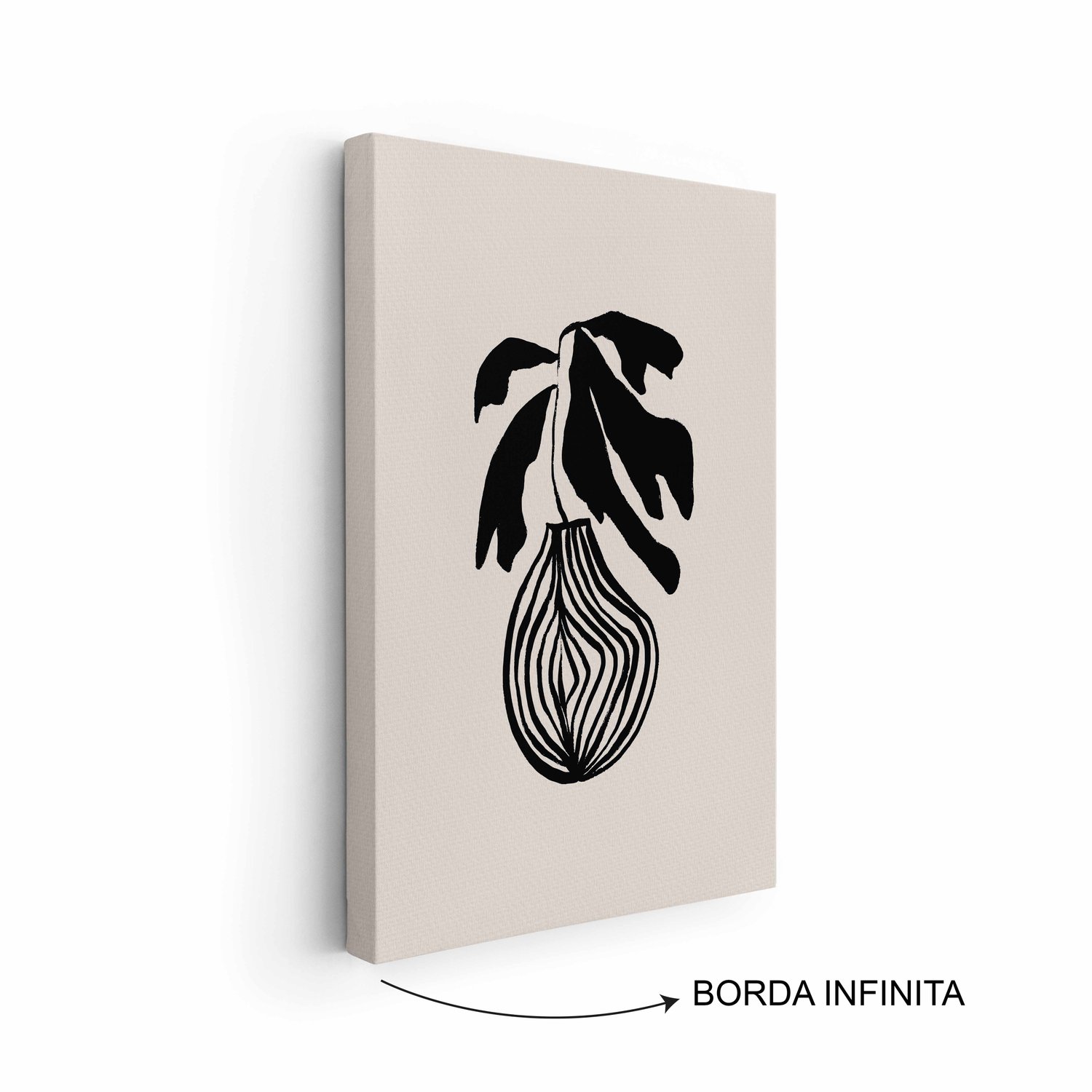 Quadro Em Tela Canvas Vaso De Planta Minimalista Japonês Estilo Japandi