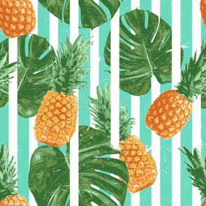 Placa Decorativa Abacaxi com Folhas Silvestres Placa Decorativa Abacaxi com Folhas Silvestres