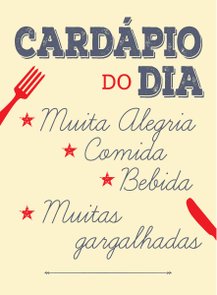 Placa Decorativa Frase "Cardápio do Dia" Placa Decorativa Frase "Cardápio do Dia"