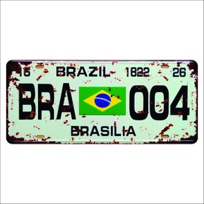 Placa Decorativa Vintage de Carro em Mdf - Brasil Brasília Placa Decorativa Vintage de Carro em Mdf - Brasil Brasília
