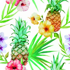 Placa Decorativa Abacaxi com Flores Placa Decorativa Abacaxi com Flores