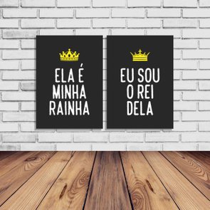 Kit 2 Placas Ela é Minha Rainha, Eu Sou o Rei Dela Kit 2 Placas Ela é Minha Rainha, Eu Sou o Rei Dela