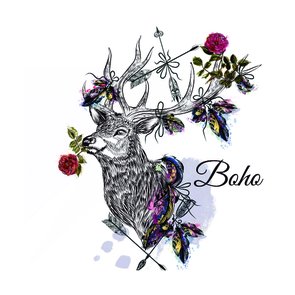 Placa Decorativa Rena com rosas Placa Decorativa Rena com rosas