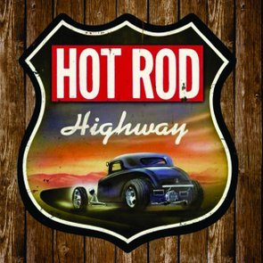 Placa Decorativa Rodovia Hot Rod Placa Decorativa Rodovia Hot Rod