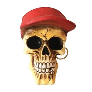 Caveira Grande de Resina Visor Vermelho - URBAN