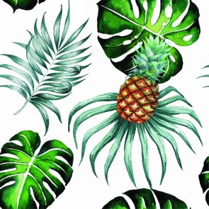 Placa Decorativa Abacaxis com Folhas Silvestres Placa Decorativa Abacaxis com Folhas Silvestres