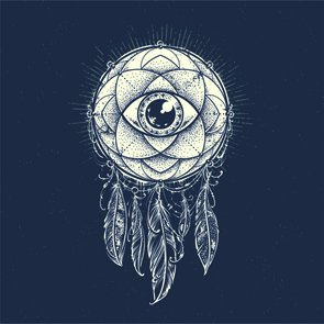 Placa Decorativa Teia dos Sonhos com Olho Placa Decorativa Teia dos Sonhos com Olho