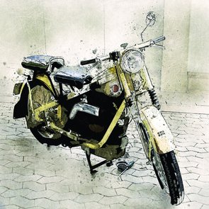 Placa Decorativa Desenho de Moto Antiga Placa Decorativa Desenho de Moto Antiga