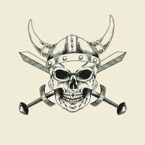 Placa Decorativa Desenho Crânio Nórdico Placa Decorativa Desenho Crânio Nórdico