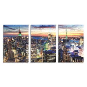 Kit 3 Placas Cidade de Nova York de Cima Kit 3 Placas Cidade de Nova York de Cima