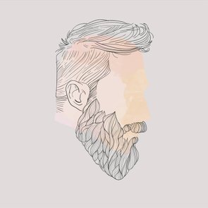 Placa Decorativa Silhueta De Homem Com Barba Placa Decorativa Silhueta De Homem Com Barba