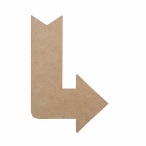 Aplique de Mdf 3mm para Artesanato em Forma de Seta indicativa em L Aplique de Mdf 3mm para Artesanato em Forma de Seta indicativa em L