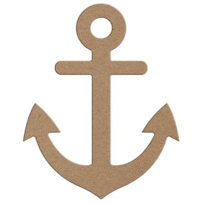 Aplique em Forma de Âncora Barco em Mdf Aplique em Forma de Âncora Barco em Mdf