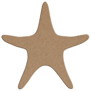 Aplique em Forma de Estrela do Mar em Mdf Aplique em Forma de Estrela do Mar em Mdf