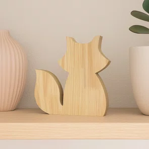 Tábua de Madeira Pinus Recortada para Artesanato Em Forma De Raposa Tábua de Madeira Pinus Recortada para Artesanato Em Forma De Raposa