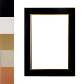 Armação de Moldura Personalizada Laqueada Gesso com Filete Dourado para Quadros e Fotos - 3x1,5 Armação de Moldura Personalizada Laqueada Gesso com Filete Dourado para Quadros e Fotos - 3x1,5