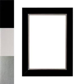 Armação de Moldura Personalizada Laqueada Gesso com Filete Prata para Quadros e Fotos - 3x1,5 Armação de Moldura Personalizada Laqueada Gesso com Filete Prata para Quadros e Fotos - 3x1,5