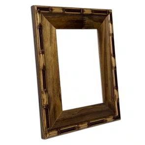 Armação Personalizada de Moldura Chanfrada com Relevo de Bambu em Madeira Pinus para Quadros e Fotos -  5,4x2,1 Armação Personalizada de Moldura Chanfrada com Relevo de Bambu em Madeira Pinus para Quadros e Fotos -  5,4x2,1