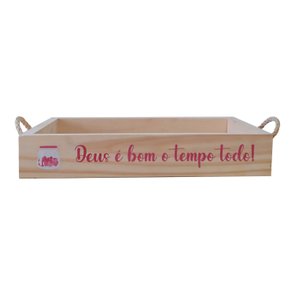 Bandeja Decorativa com Alça Sisal e Frase - Deus é Bom o Tempo Todo! Bandeja Decorativa com Alça Sisal e Frase - Deus é Bom o Tempo Todo!