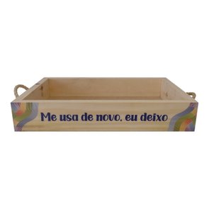 Bandeja Decorativa com Alça Sisal e Frase - Me Usa De Novo, Eu Deixo Bandeja Decorativa com Alça Sisal e Frase - Me Usa De Novo, Eu Deixo