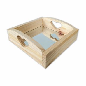 Bandeja Espelhada Decorativa de Café da Manhã com Alça de Coração Bandeja Espelhada Decorativa de Café da Manhã com Alça de Coração