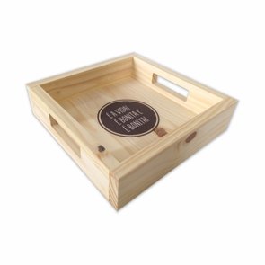 Bandeja Decorativa de Café da Manhã com Alça Reta e Frase É a Vida, É Bonita e É Bonita! Bandeja Decorativa de Café da Manhã com Alça Reta e Frase É a Vida, É Bonita e É Bonita!