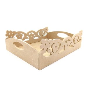 Bandeja Floral em MDF 25x35cm - cnc15 Bandeja Floral em MDF 25x35cm - cnc15