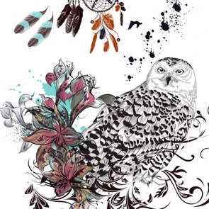 Placa Decorativa Desenho Coruja Boho Placa Decorativa Desenho Coruja Boho