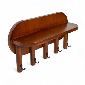 Cabideiro De Parede Com Prateleira Multiuso 5 Penduradores Picket Rail De Madeira Pinus Cabideiro De Parede Com Prateleira Multiuso 5 Penduradores Picket Rail De Madeira Pinus