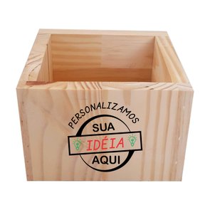Cachepô Decorativo Personalizado em Madeira de Pinus com Gravação a Laser ou Impressão UV - 15x15x10 Cachepô Decorativo Personalizado em Madeira de Pinus com Gravação a Laser ou Impressão UV - 15x15x10