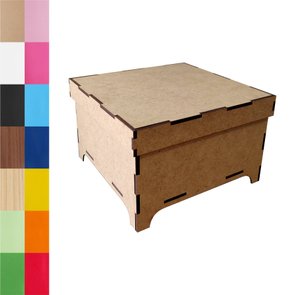Caixa em Mdf 3mm Quadrada com Tampa de Sapato - 15,5x15,5x10 Caixa em Mdf 3mm Quadrada com Tampa de Sapato - 15,5x15,5x10