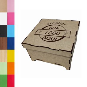 Caixa Personalizada com Gravação a Laser ou Impressão UV em Mdf 3mm Quadrada com Tampa de Sapato - 15,5x15,5x10cm Caixa Personalizada com Gravação a Laser ou Impressão UV em Mdf 3mm Quadrada com Tampa de Sapato - 15,5x15,5x10cm