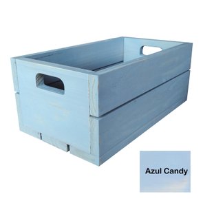 Caixote de Madeira Pinus Decorativo Multiuso Caixa de Feira Colorido Pátina - 40cm - Farmhouse Caixote de Madeira Pinus Decorativo Multiuso Caixa de Feira Colorido Pátina - 40cm - Farmhouse