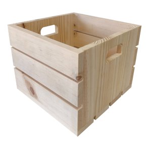 Caixote Quadrado de Madeira Pinus Decorativo Multiuso Caixa de Feira - 30,5cm - Farmhouse Caixote Quadrado de Madeira Pinus Decorativo Multiuso Caixa de Feira - 30,5cm - Farmhouse
