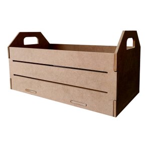 Caixote  de Feira Decorativo em Mdf Cru 6mm - 31,5cm Caixote  de Feira Decorativo em Mdf Cru 6mm - 31,5cm